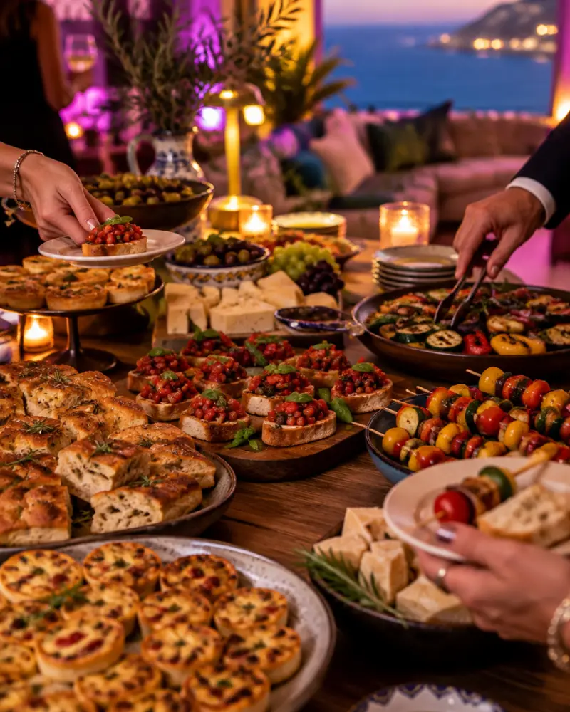 Standing dinner a buffet
